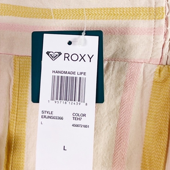 NWT Roxy Handmade Life Pull On High Waisted Striped Shorts - Picture 9 of 11
